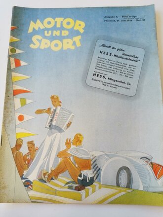 "Motor und Sport" - 25 Juni 1939 - Heft 26, 58 Seiten, gebraucht, DIN A4