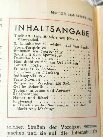 "Motor und Sport" - 25 Juni 1939 - Heft 26, 58 Seiten, gebraucht, DIN A4