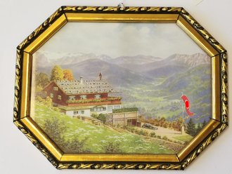 Haus Wachenfeld " Landhaus des Führers" Original gerahmter Druck, Breite des Rahmen 21cm