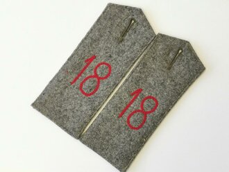 1.Weltkrieg, Paar feldgraue Schulterklappen für Mannschaften, lange Ausführung für den Mantel