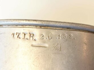 Kaiserreich, Trinkbecher aus Aluminium datiert 1908, Kammerstück