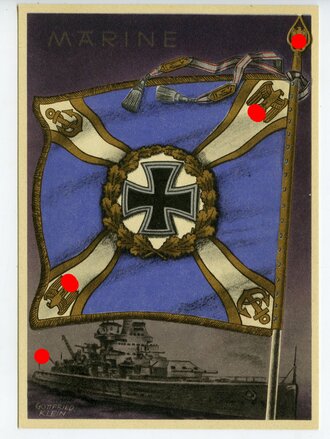 Ansichtskarte "Die siegreichen Fahnen und Standarten der Deutschen Wehrmacht - Marine"