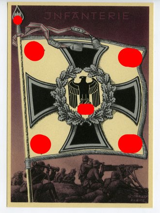 Ansichtskarte "Die siegreichen Fahnen und Standarten der Deutschen Wehrmacht - Infanterie"