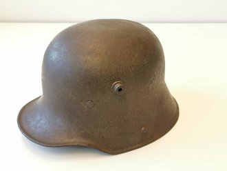 1.Weltkrieg Stahlhelm Modell 1916, Originallack, zusammengehöriges Stück. Hersteller BF64  für F. C. Bellinger, Fulda