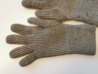 Paar Strickhandschuhe Wehrmacht, getragenes Paar