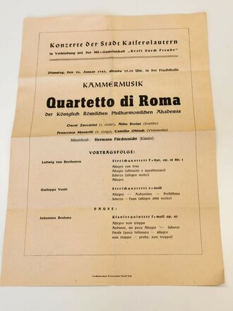 Konvolut Konzertprogramme, 1943 und 1944, Landestheater...