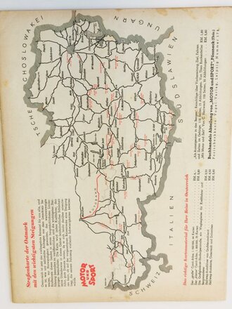 "Motor und Sport" - 24. Juli 1938 - Heft 30, 54 Seiten, gebraucht, DIN A4
