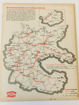 "Motor und Sport" - 4. September 1938 - Heft 36, 62 Seiten, gebraucht, DIN A4