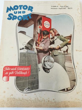 Motor und Sport - 09. April 1939 - Heft 15, 54 Seiten,...