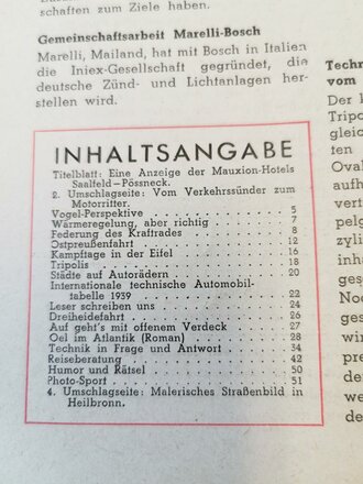  "Motor und Sport" - 21. Mai 1939 - Heft 21, 50 Seiten, gebraucht, DIN A4