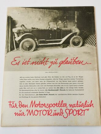 "Motor und Sport" - 02. Oktober 1938 - Heft 40, 50 Seiten, gebraucht, DIN A4