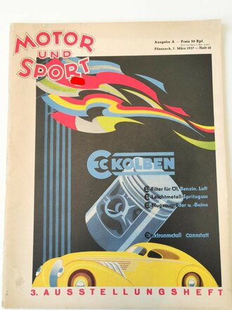 "Motor und Sport" - 07. März 1937 - Heft 10, 82 Seiten, gebraucht, DIN A4