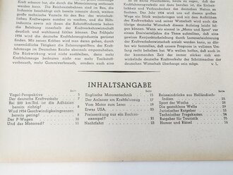 "Motor und Sport" - 21. Januar 1934 - Heft 3, 38 Seiten, gebraucht, DIN A4