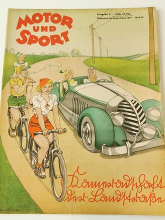 "Motor und Sport" - 26. September 1937 - Heft 39, 44 Seiten, gebraucht, DIN A4