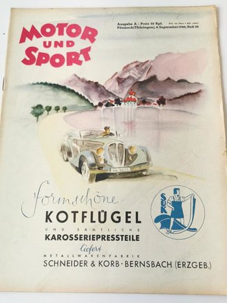 "Motor und Sport" - 08.September 1940 - Heft 36, 34 Seiten, gebraucht, DIN A4