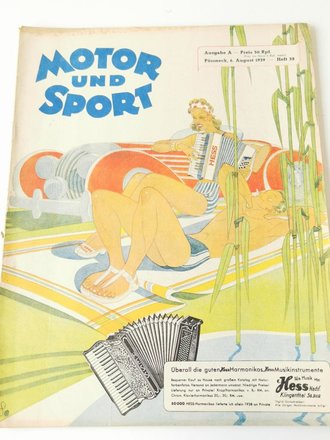 "Motor und Sport" - 06.August 1939 - Heft 32, 62 Seiten, gebraucht, DIN A4