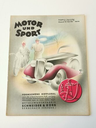 "Motor und Sport" - 30.Juni 1940 - Heft 26, 34 Seiten, gebraucht, DIN A4