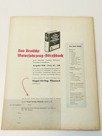 "Motor und Sport" - 30.Juni 1940 - Heft 26, 34 Seiten, gebraucht, DIN A4