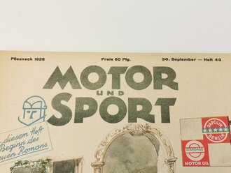"Motor und Sport" - 30.September 1928 - Heft...