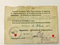 Reichsfinanzverwaltung Dienstausweis für einen Hilfszollassistenten an der französisch-spanischen Grenz datiert 1943