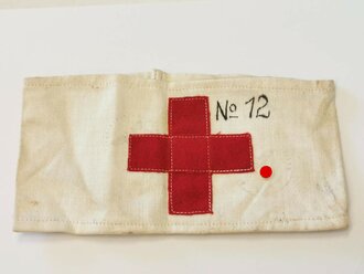 Sanitätstruppe, Armbinde, mit Abnahmestempel, Lagerspuren