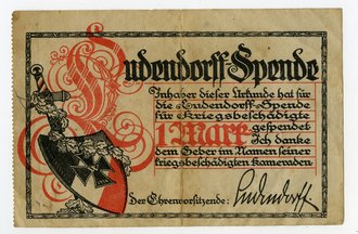 Spendenurkunde "Ludendorff-Spende", Maße 9x14 cm