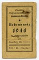 Nebenkarte für Hausangestellte, datiert 1944