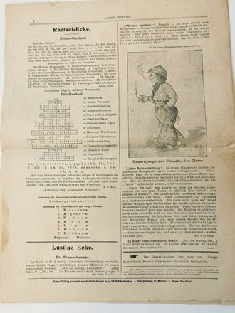 Armee-Zeitung, Nr. 291, St. Quentin, datiert 25. Novermber 1916