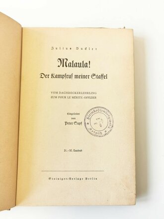 Malaula! Der Kampfruf meiner Staffel, datiert 1939, 195 Seiten, A5