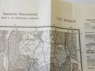 Deutsche Heereskarte Malsch 60 x 62 cm, datiert 1944