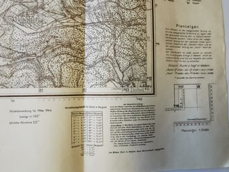Deutsche Heereskarte Malsch 60 x 62 cm, datiert 1944