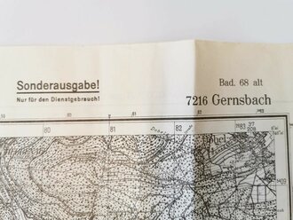 Militärkarte Gernsbach/Quingey, datiert 1945, 71 x...