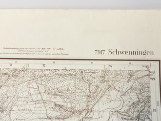 Deutsche Heereskarte Schwenningen, 57 x 61 cm, datiert 1942, 