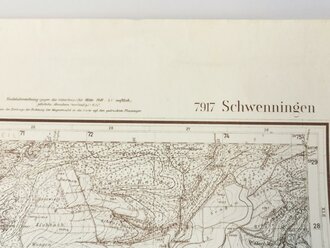 Deutsche Heereskarte Schwenningen, 57 x 61 cm, datiert...