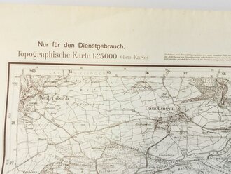 Deutsche Heereskarte Schwenningen, 57 x 61 cm, datiert...