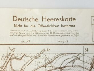 Deutsche Heereskarte Durmersheim/Saargemünd, 60 x 58  cm, datiert 1945, Rückseite bedruckt