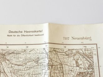 Deutsche Heereskarte Neuenbürg/Pontarlier, 60 x 57  cm, datiert 1945, Rückseite bedruckt