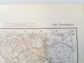 Deutsche Heereskarte Nendingen, 61 x 57  cm, datiert 1942