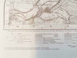 Deutsche Heereskarte Nendingen, 61 x 57  cm, datiert 1942