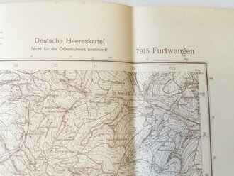 Deutsche Heereskarte Furtwangen, 62 x 61  cm, datiert 1944