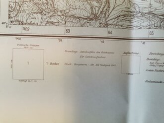 Deutsche Heereskarte Furtwangen, 62 x 61  cm, datiert 1944