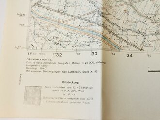 Deutsche Heereskarte Dolo - Italien, Maße 45 x 50 cm