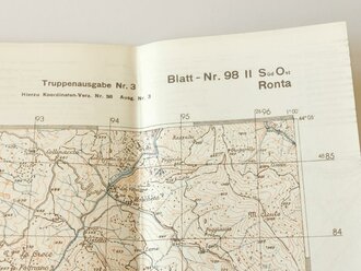Deutsche Heereskarte Ronta - Italien, Maße 45 x 50 cm