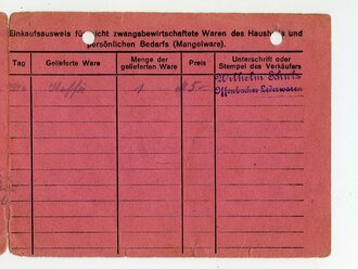 Ausweis für Fliegergeschädigte aus Dortmund, datiert 1943