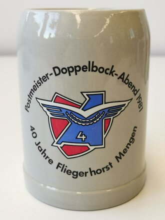 Bierkrug Bundeswehr "Postmeister-Doppelbock-Abend 1981, 40 Jahre Fliegerhorst Mengen"