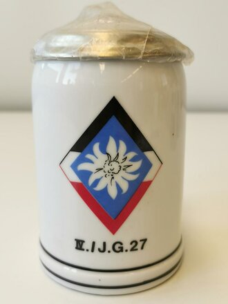 Bierkrug Bundeswehr mit Deckel "IV./J.G. 27"