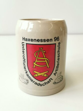 Bierkrug Bundeswehr "Haxenessen 96, Unteroffizierkameradschaft Artillerieschule"