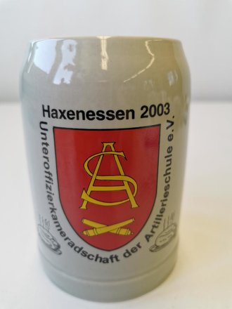 Bierkrug Bundeswehr "Haxenessen 2003 Unteroffizierskameradschaft der Artillerieschule e.V."