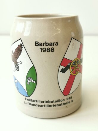 Bierkrug Bundeswehr "Barbara 1988 Feldartilleriebataillon 545 Luftlandeartilleriebatterie 9"