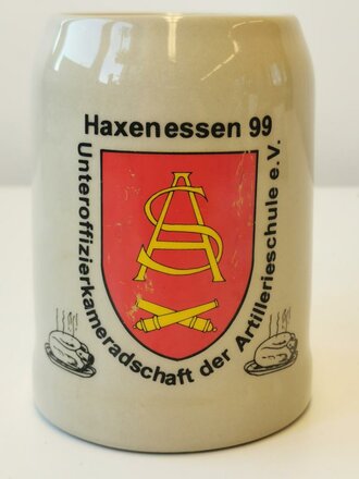 Bierkrug Bundeswehr "Haxenessen 99, Unteroffizierskameradschaft der Artillerieschule e.V."